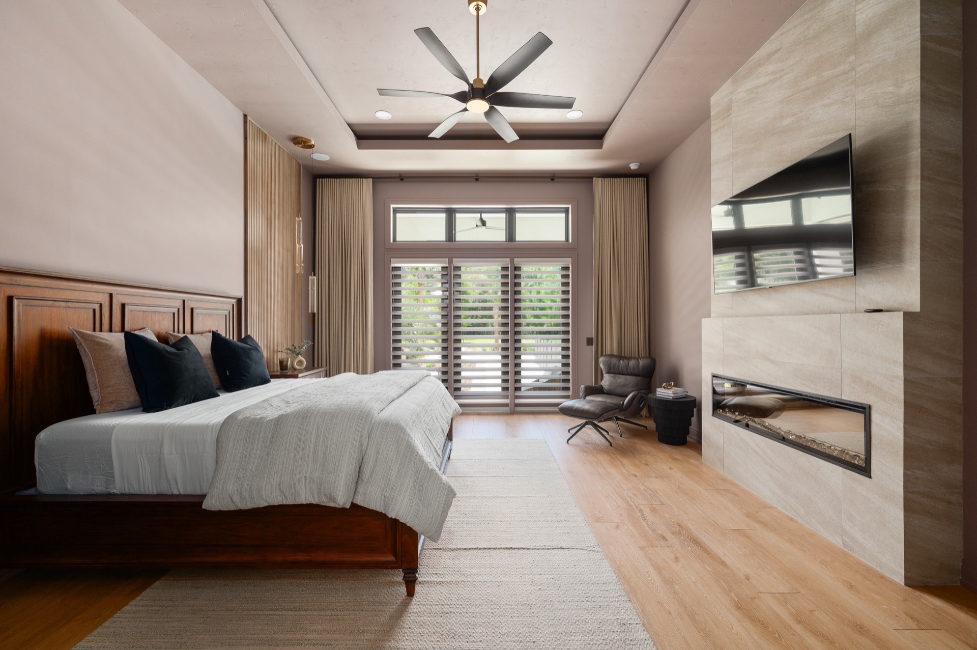 Motorized window treatments in a luxury Florida home